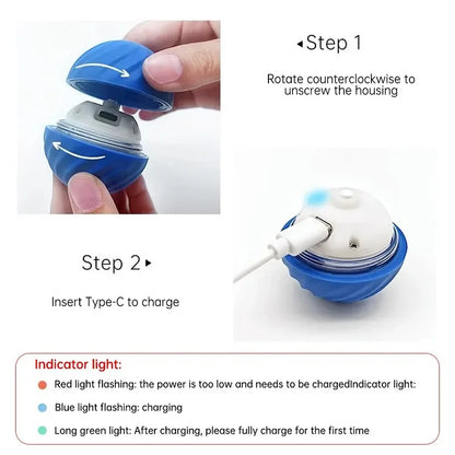 USB Smart Interactive Dog Toy Ball – Automatic Moving, Bouncing, and Rolling Chew Ball for Puppies