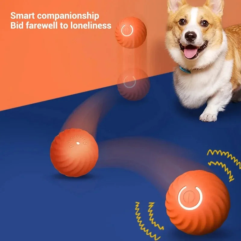 USB Smart Interactive Dog Toy Ball – Automatic Moving, Bouncing, and Rolling Chew Ball for Puppies